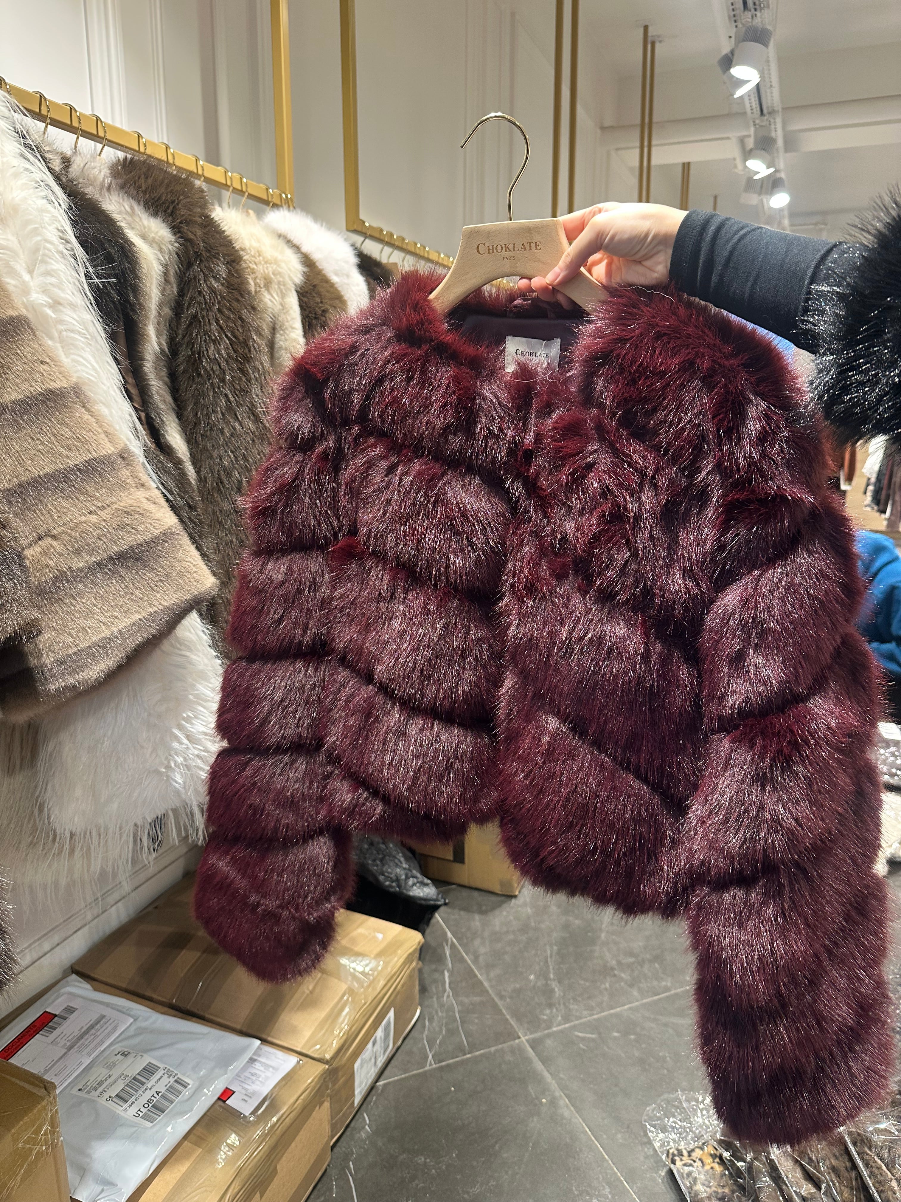 Fourrure MAYA bordeaux